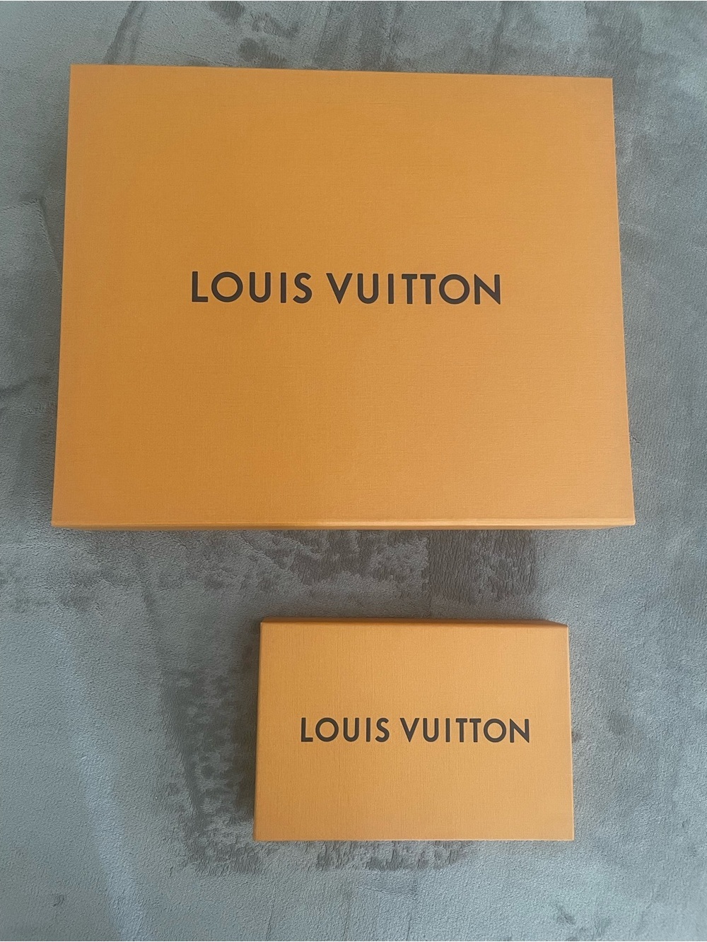 Louis Vuitton Orange Boxes with Cream Dust Bags